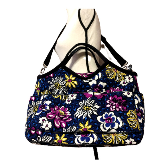 Vera Bradley Carryall Travel Shoulder Bag Suitcase African Violet Floral 18"x12" - Picture 2 of 15